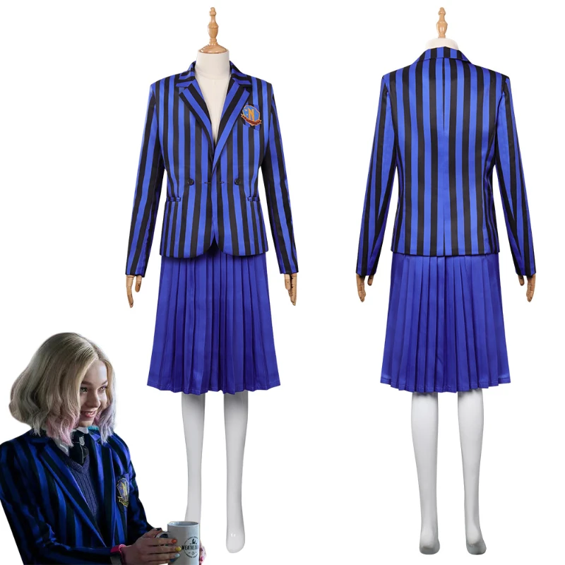 

Pakaian Cube Cosplay Enid Rabu Танак Dewasa Pakaian Seragam Pakaian karnavy Хэллоуин для девушек