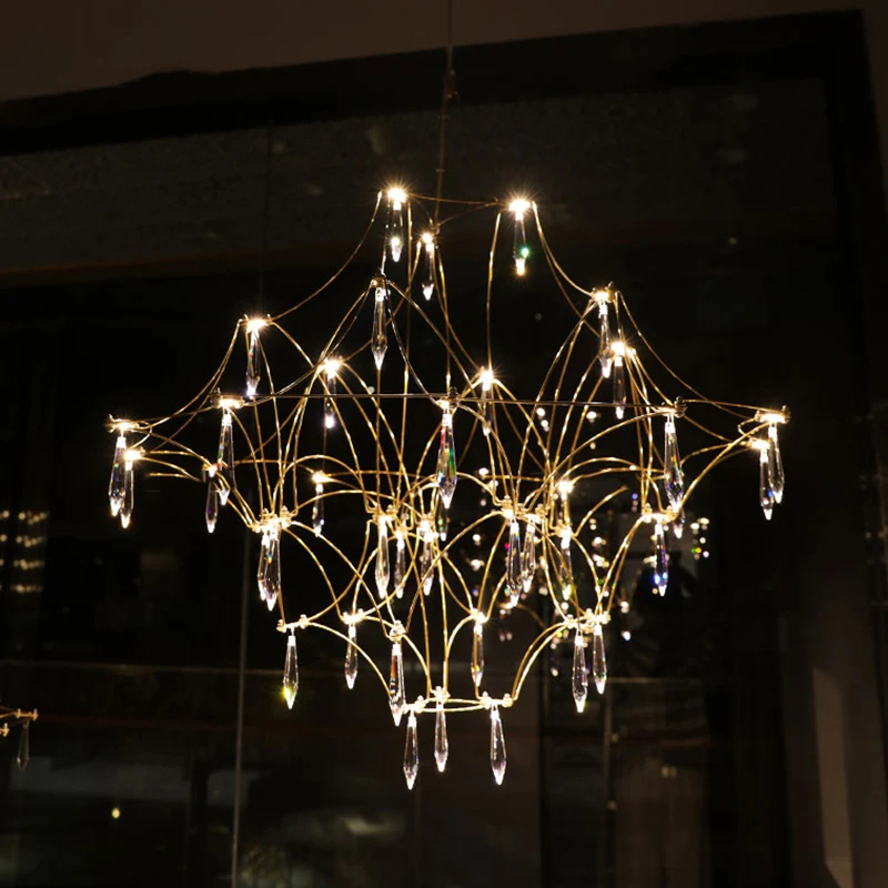 

Modern Crystal Led Chandeliers for Living Dining Room Ceiling Chandelier Lighting Villa LOFT Kitchen Decor Lustre Hanigng Lamps