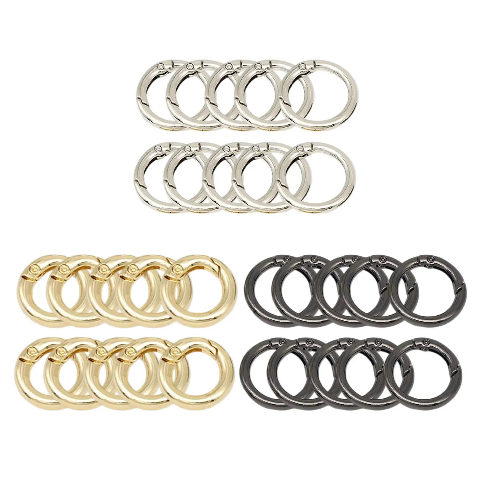 

10x Zinc Alloy Round Carabiner Snap Clips Clamp Buckles Clasp Connector for Keychain Bags Purses DIY Crafts Strap