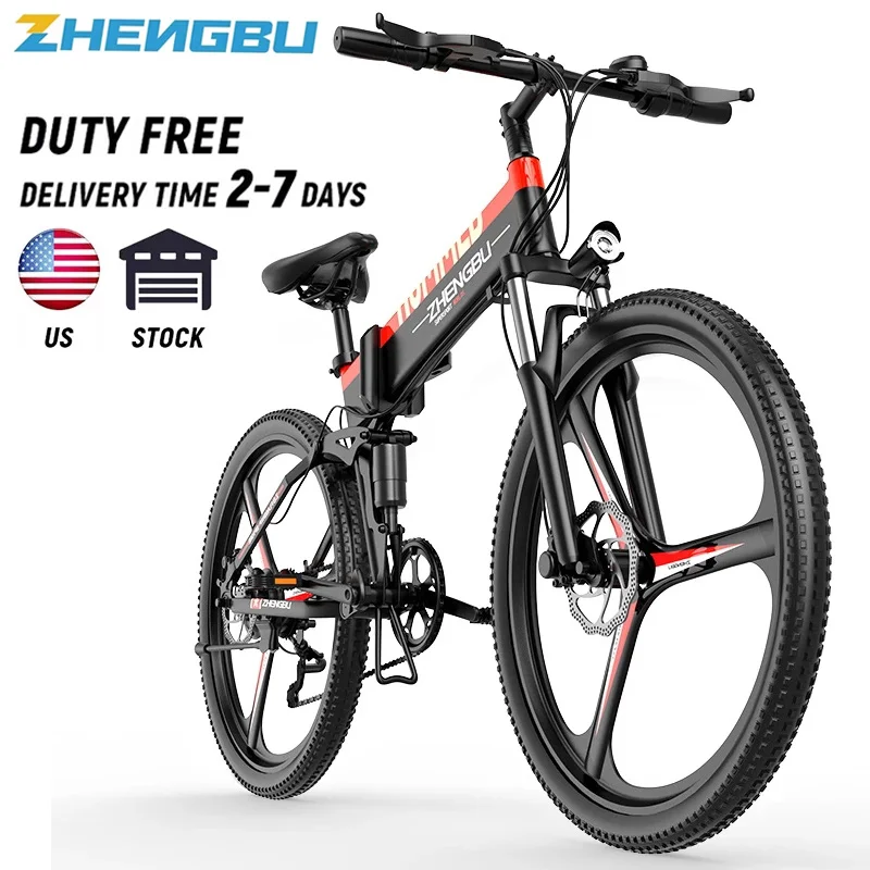 

ZHENGBU 90KM Electric Bike 48V 400W Electric Mountain Bicycle for Adults 26inch Tires Folding Waterproof EBike 10AH Battery