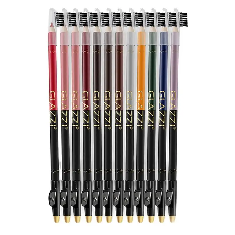 

Smudge Proof Eyeliner Pencil Women 12 Colors Longwearing Eye Pencil Set 12-Hour Sweatproof Eye Liner Pencil Waterproof Eye Liner