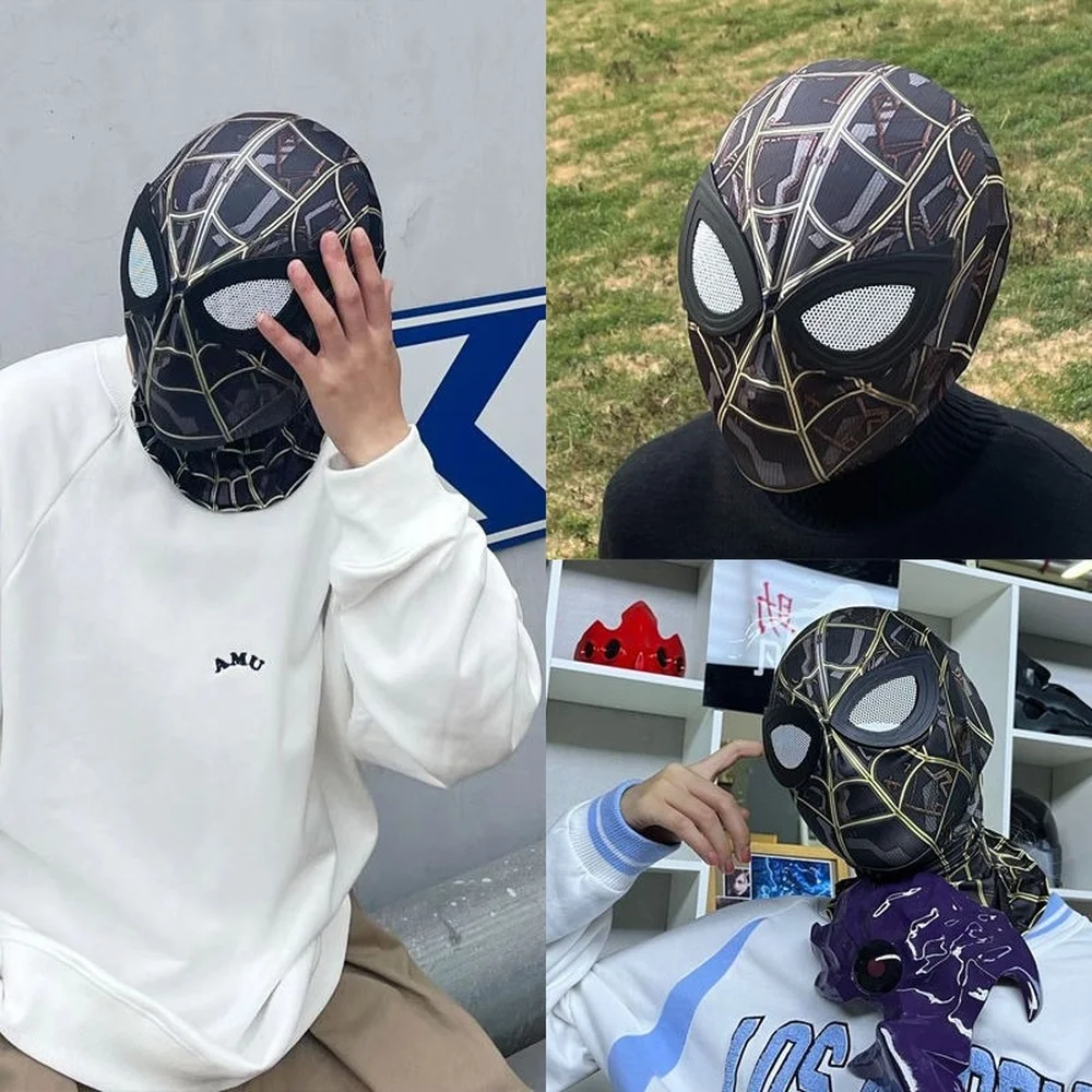 Маска-Человек-паук Marvel 3 No Way Home маска-паук головной убор черная Золотая смешная