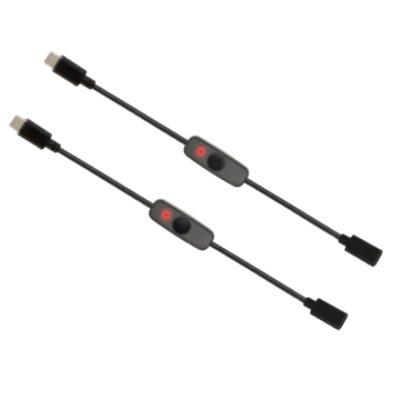 Переключатель питания USB Type C со световым индикатором папа-мама Удлинительный