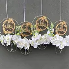 Eid Mubarak деревянные венки с металлическим кольцом для Рамадана Kareem DIY ВЕНОК ислам искусственное металлическое кольцо подвесное кольцо