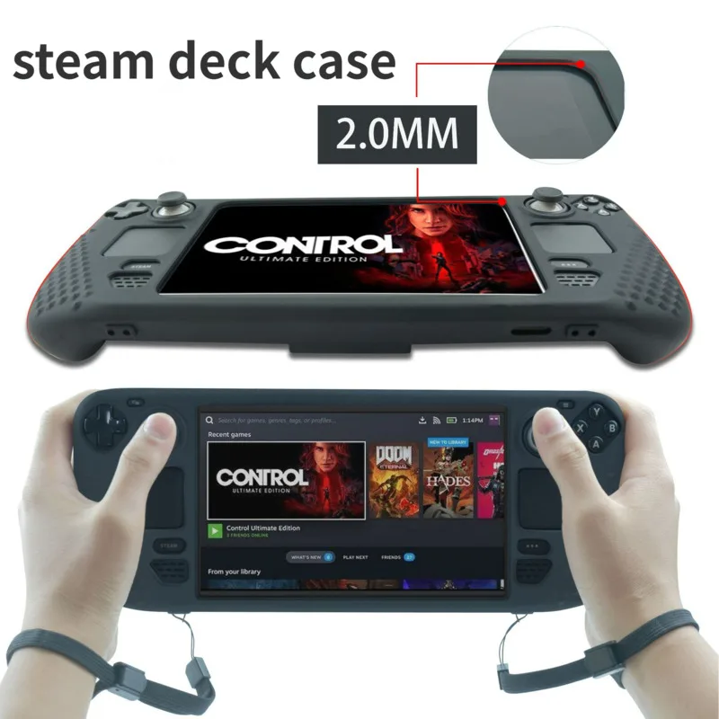 Funda Steam Deck Silicone Case Soft Shell Shockproof Anti-drop Full Protection Cover For Game Console Steam Deck Accessories