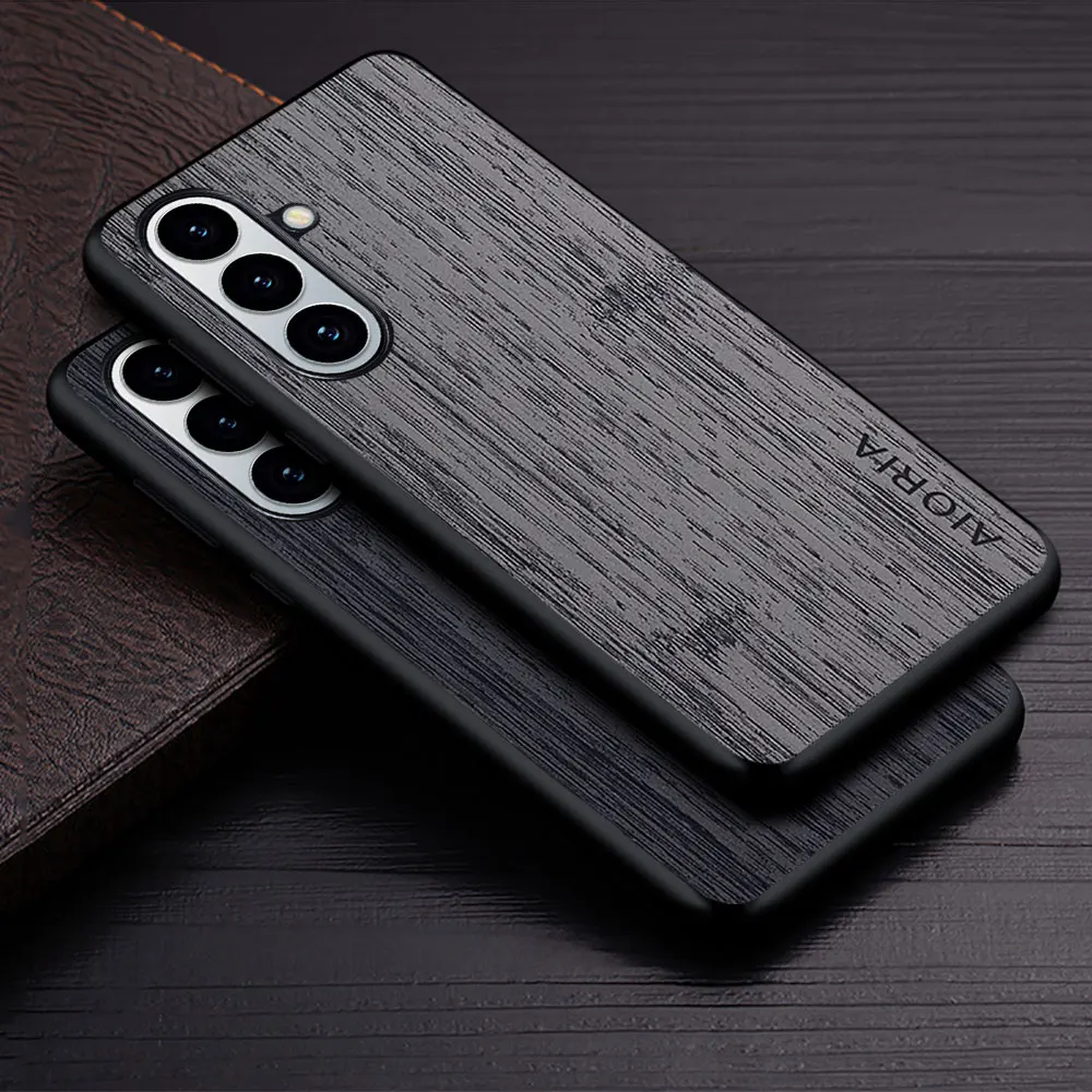 Фото Чехол для Samsung Galaxy S26 Ultra Pro Edge S9 S8 S26+ Plus с текстурой под дерево из искусственной кожи, чехол для телефона Samsung S26 Ultra №1