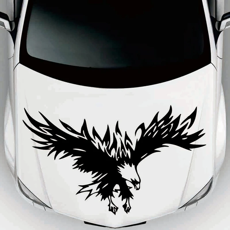 

New 80x50CM Car Stickers Hood Vinyl Eagle Style Sticker Window Door Animal Auto Decal Exterior Decoration Car Styling Decoration