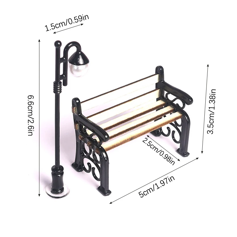 2 шт./компл. 1:12 кукольный домик миниатюрная деревянная парковая скамейка уличный