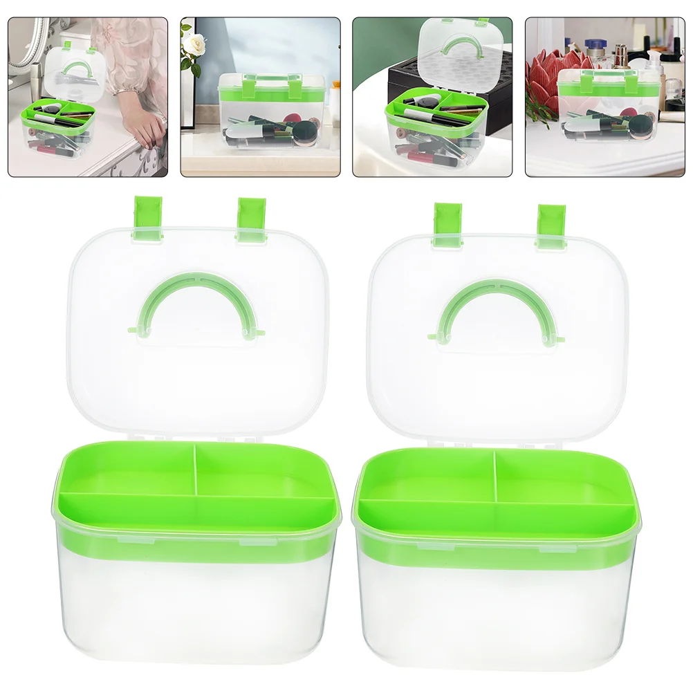 

Ящик для хранения, двухслойный бытовой пластиковый держатель для первой помощи и маникюра, ручной инструмент с крышкой