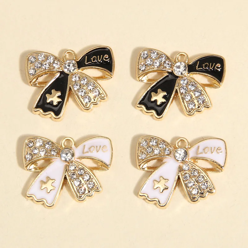 10 шт., эмалевые Подвески в виде банта, 22 х18 мм