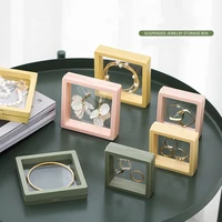 oxygen proof jewelry box portable transparent storage box earrings necklace film suspension display box