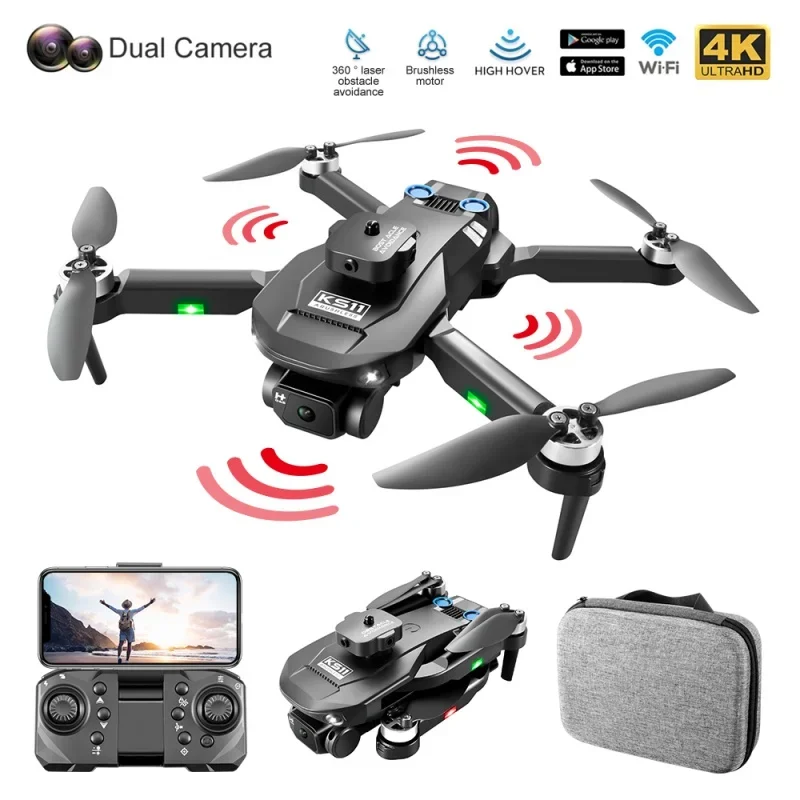 

New Mini Drone Quadcopter KS11 4K Professional 8K Dual Camera Obstacle Avoidance Optical Flow Positioning Brushless RC Dron