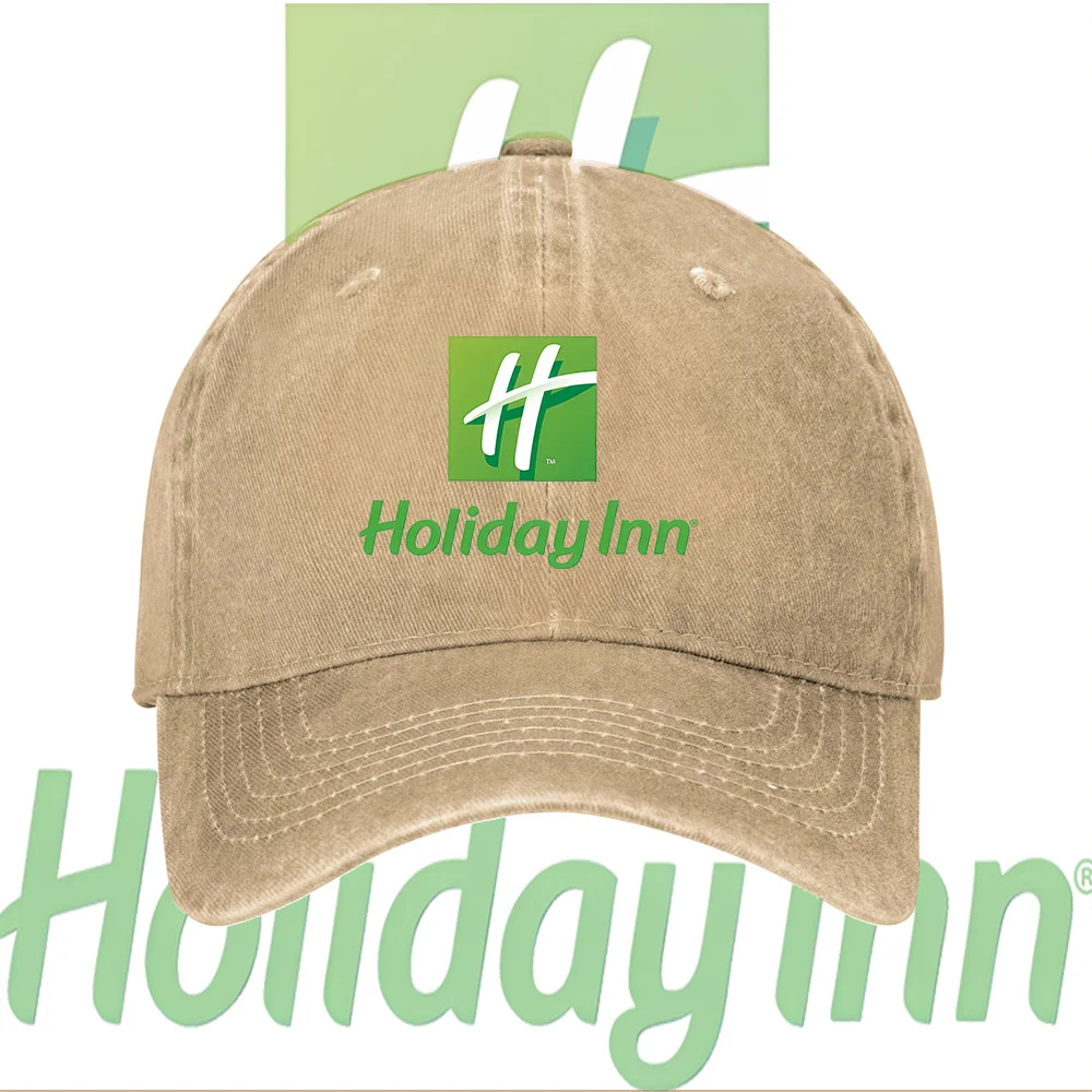 Фото Бейсболка Holiday Inn в винтажном ковбойском стиле с классическим логотипом, в ретро-стиле, унисекс, удобная для ношения №2