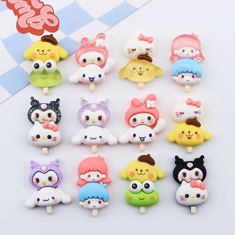

Kuromi Mymelody Cinnamoroll Pompompurin Hello Kitty Pochacco Sanrio Kawaii Cartoon Cute Diy Resin Accessories Anime Girls Gift