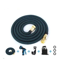 25ft 100ft adjustable garden hose pipe expandable flexible used for high pressure car wash magic hose metal spray gun watering