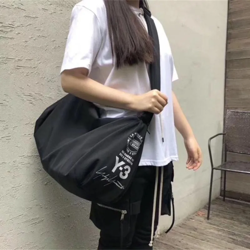 Y-3 Yohji Yamamoto 2023 New Men's Crossbody Bag Dark Black Signature Sports Travel Zipper Shoulder Bucket Bags For Men and Women