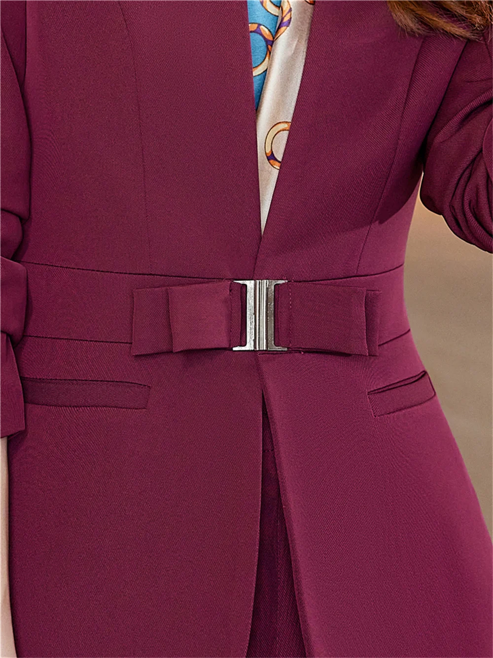 Fashion Women's Suits 2023 New in Black Khaki Wine Red Long Sleeve Blazer + Pants Suit Formal Office Ladies Business 2 Piece Set