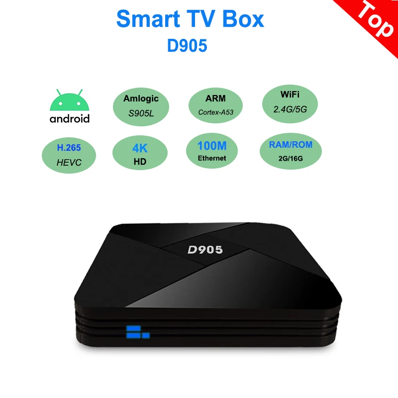 ТВ-приставка D905, android 7,1, Amlogic S905L, ручная версия, реальная ОЗУ, ПЗУ 1 Гб, 2 ГБ, 8 ГБ, 16 ГБ, 4K, ТВ-приставка, 2,4G, Φ, медиаплеер pk TX3 mini