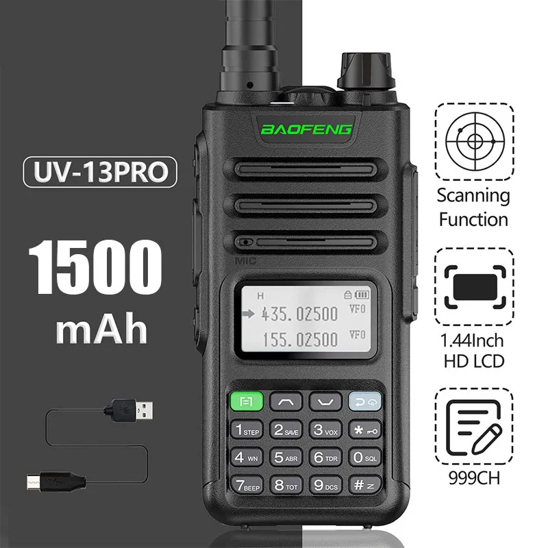 BaoFeng UV-13 PRO Max Power Walkie Talkie Station With USB Charger Comunicador 5KM Transceiver Upgrade UV-5R BF-9R