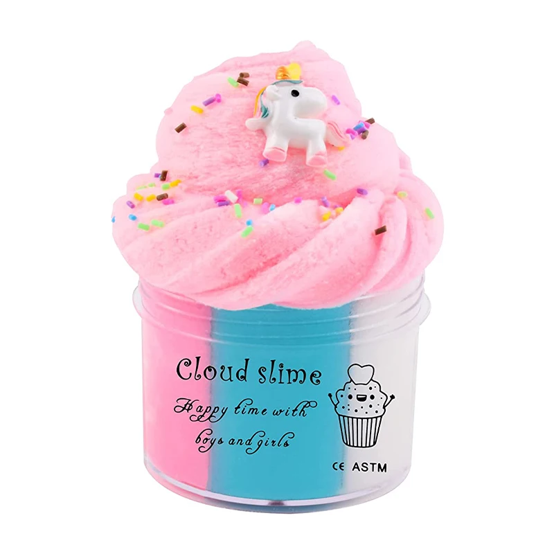 

70ml Unicorn Cloud Slime Scented DIY Fluffy Slime For Girls Boys Stress Relief Toy For Kids Education Party Favor Birthday Gifts