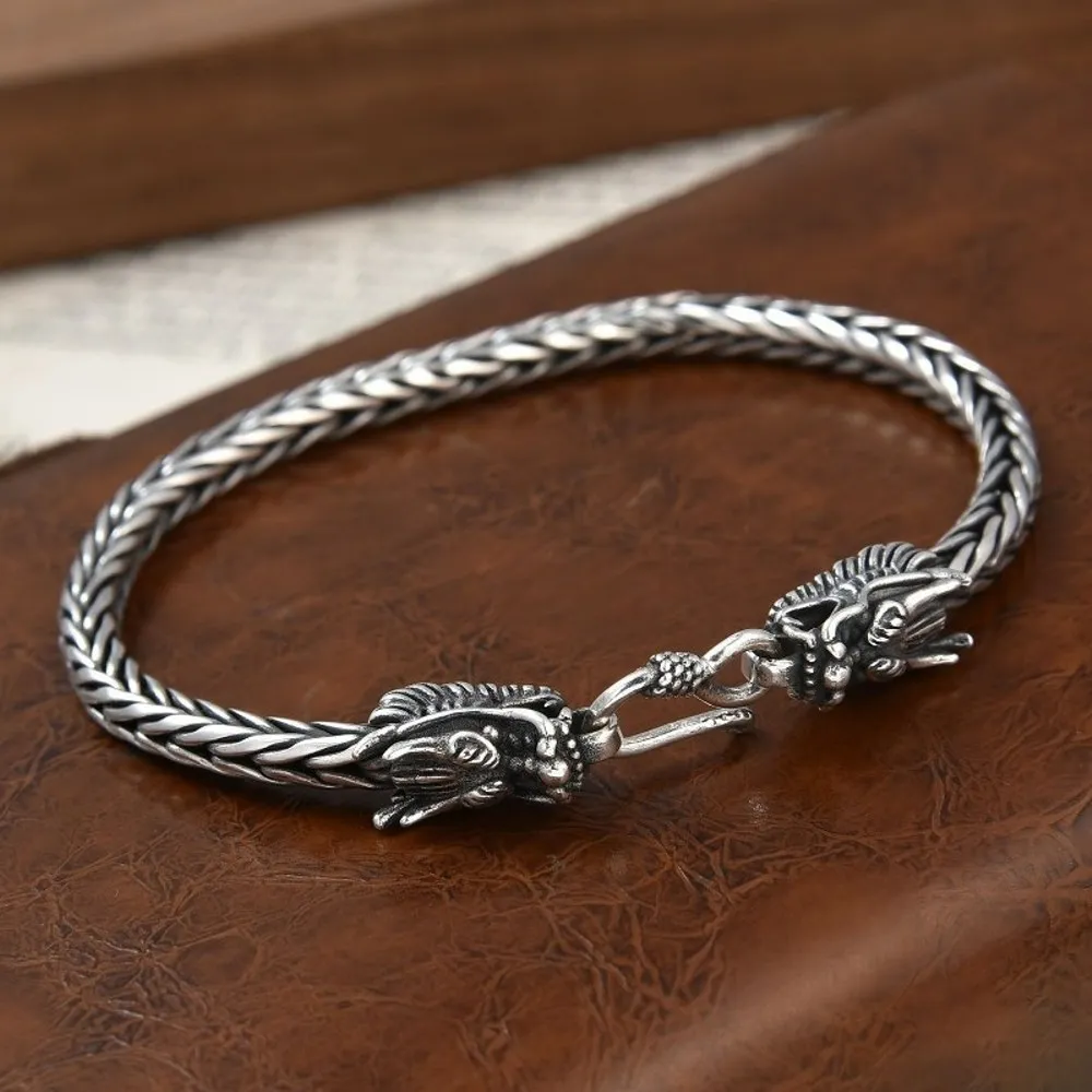 Настоящая твердая цепочка из стерлингового серебра 925 пробы мужской браслет с