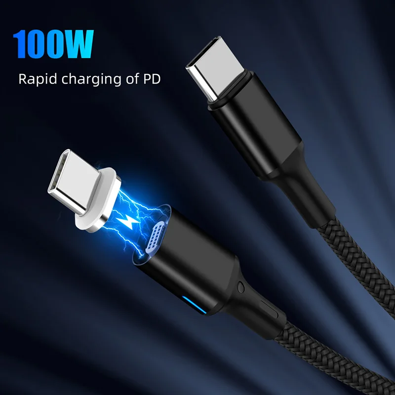 

Магнитный быстросъемный кабель типа c 5a для ноутбука 20 в, 100 Вт, кабель для передачи данных типа c для samsung s9 s8 для huawei p20