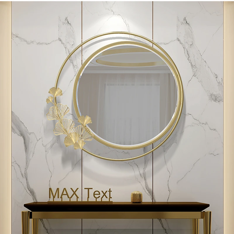 

Декоративное настенное зеркало, круглое макраме, эстетическое современное зеркало для ванной комнаты, макияж, гостиной, настенное украшени...