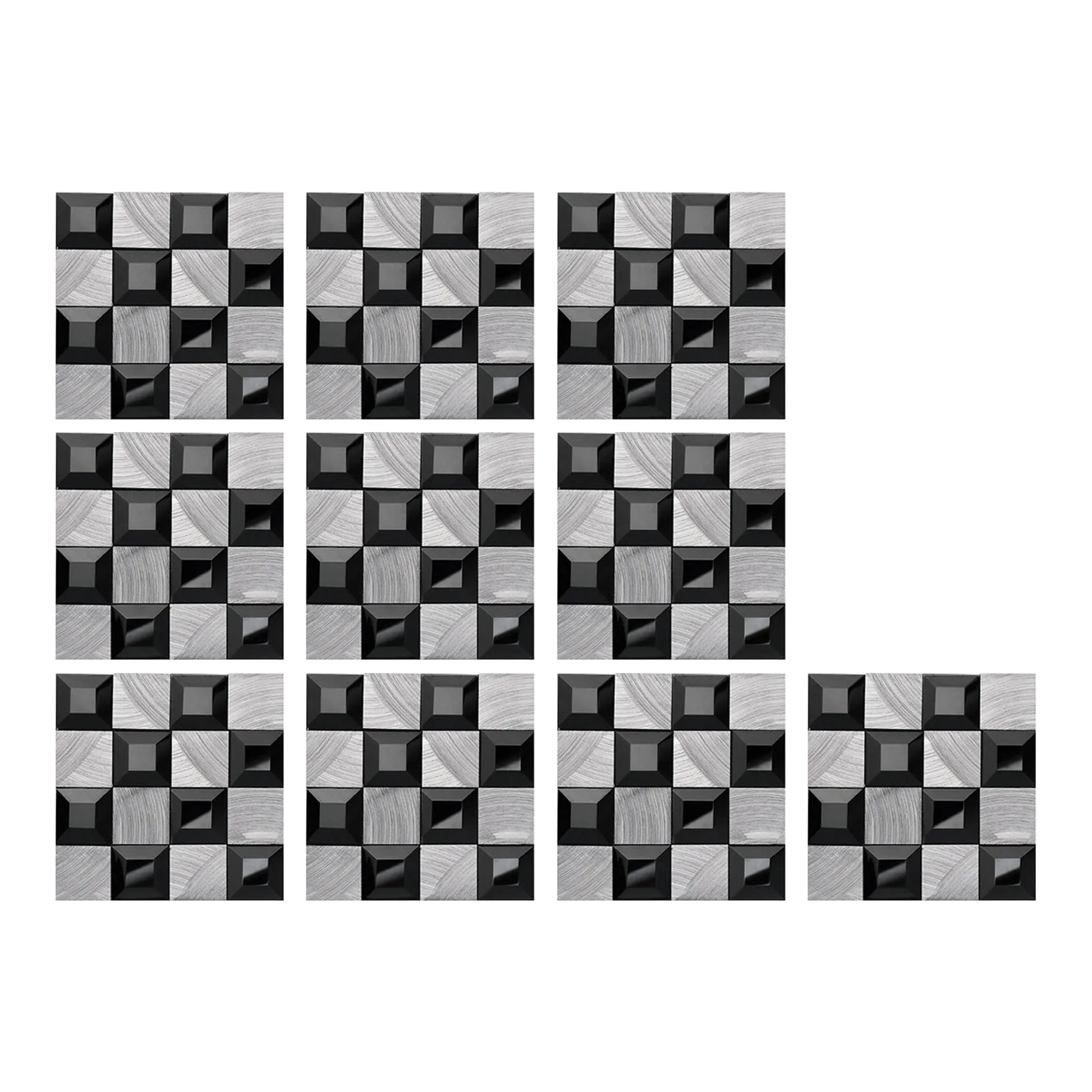 10pcs Marble Mosaic Tiles Wall Sticker Transfers Flat 2D Printed Covers For Kitchen Bathroom Peel &amp Stick Waterproof Art Mural |