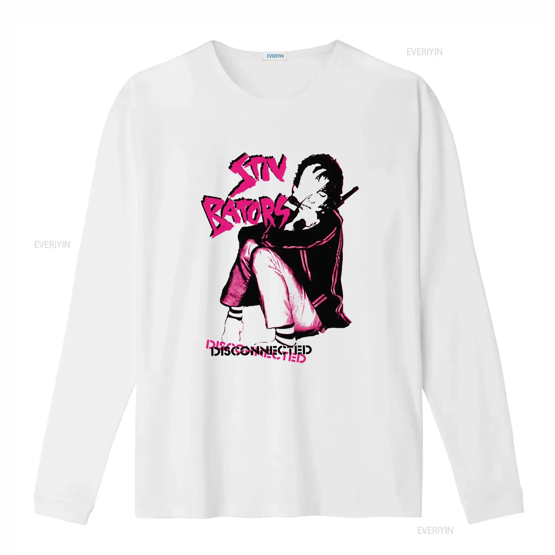 Фото Футболка STIV BATORS в стиле панк-рок с винтажным принтом, повседневная, эластичная, универсальная, для уличной моды №2