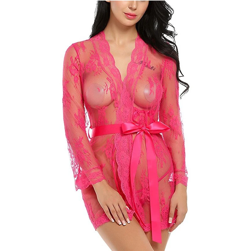 Откровенное женское сексуальное нижнее белье Кружевная комбинация прозрачная