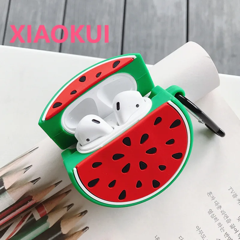 

Cute Cartoon Red Cover Earphone Case Watermelon Fruit Pattern for Apple AirPods 3 Airpods 2 1 Protective