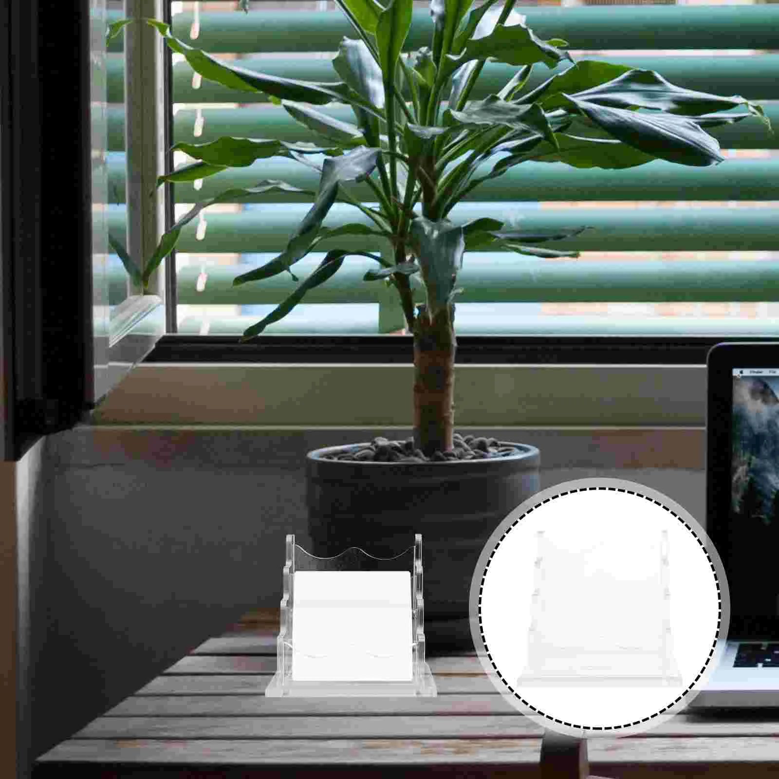 

Transparent Business Card Case Office Name Cards Storage Holder Reception Desk Stand