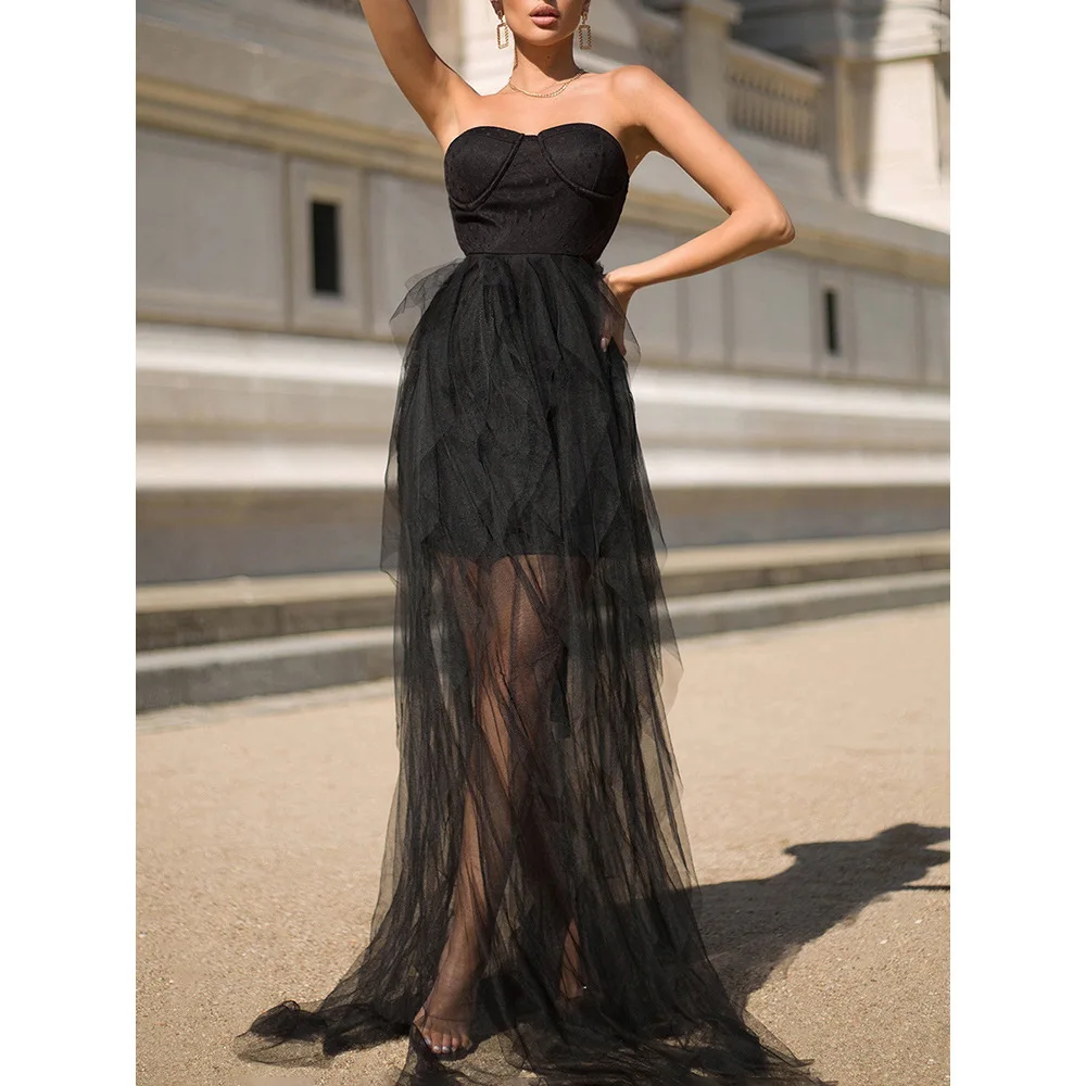 

Backless Strapless Lace Sexy Party Wear Dresses for Women Formal Dress Women Elegant Evening Dresses Long