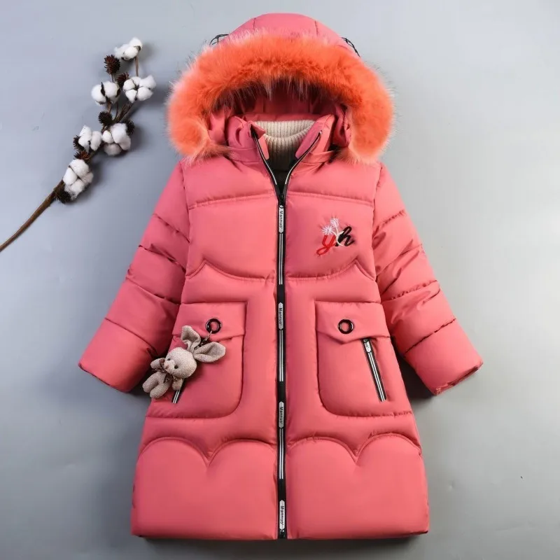 

Girls Down Coat Jacket Cotton Outerwear Windbreak 2023 Butterfly Thicken Velvet Winter Warm High Quality Children's Clothing