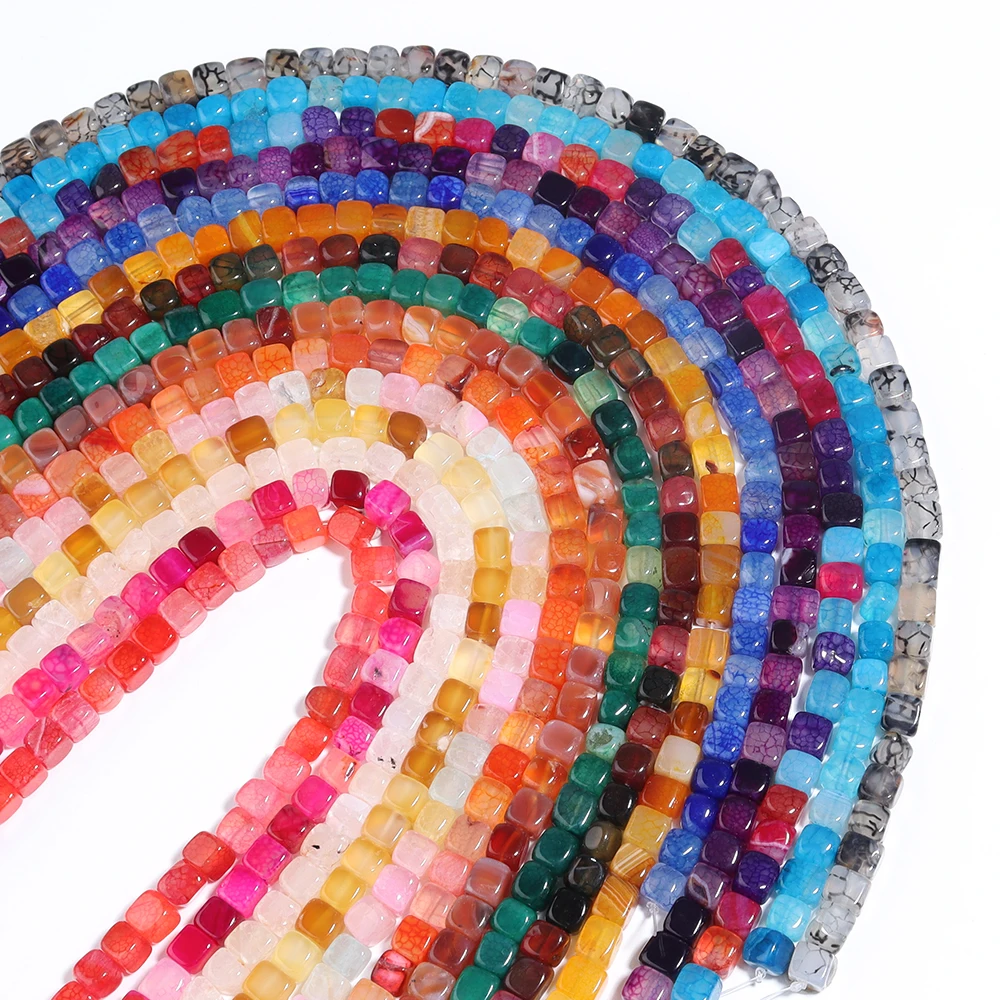 1 нить турмалиновые Квадратные бусины из агата натуральный спейсер оникса