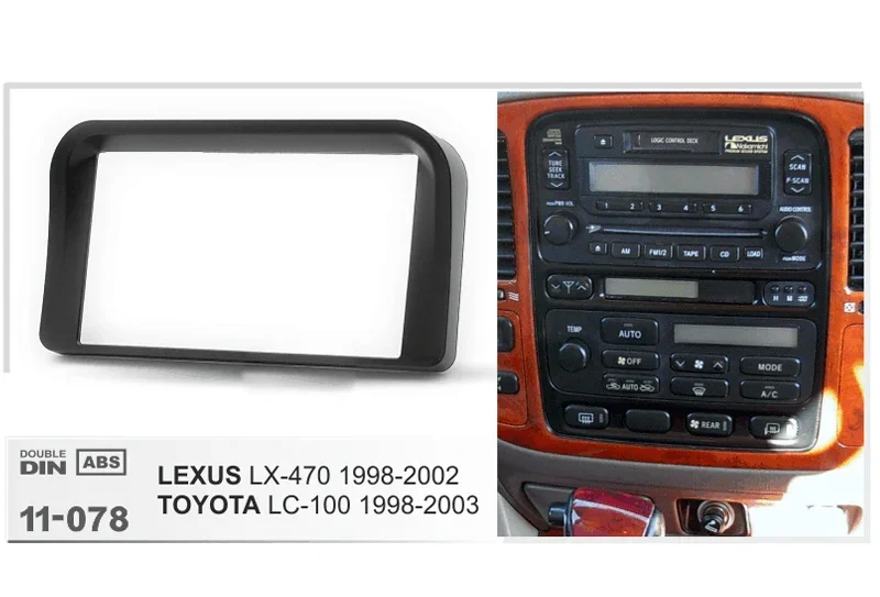 Фото Адаптер для автомобильного радиоприемника для Lexus LX470 4700 1998-2003 годов Toyota Land Cruiser 100, видеопанель, плеер, аудиосистема, рама 2 Din №2