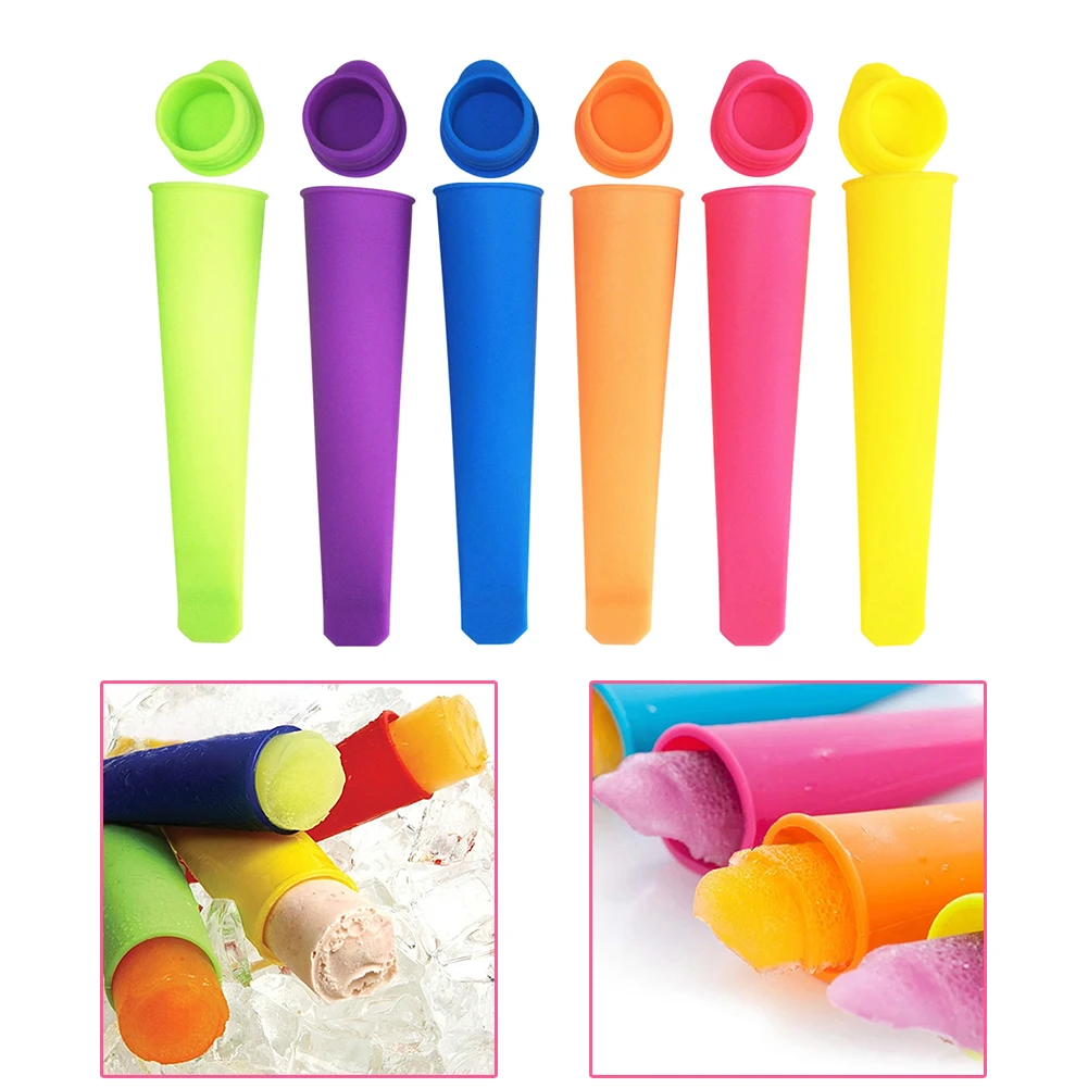 

6pcs 6 Colors Creative Ice Cream Mold Silicone DIY Ice Cream Homemade Summer Handmade Popsicle Maker Kitchen Accessories