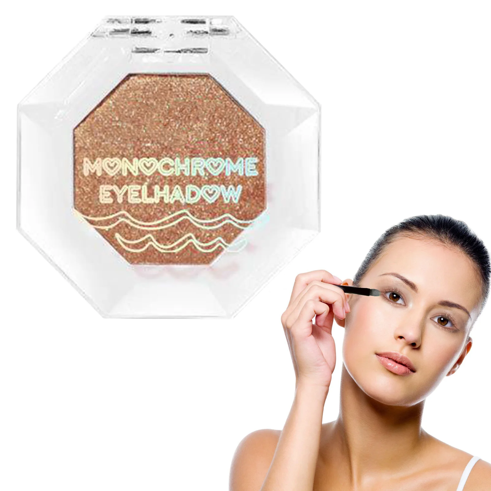 

Single Glitter Eyeshadow 3D Sparkle Pearlescent Eyeshadow Palette Champagne Single Color Metallic Eye Shadow