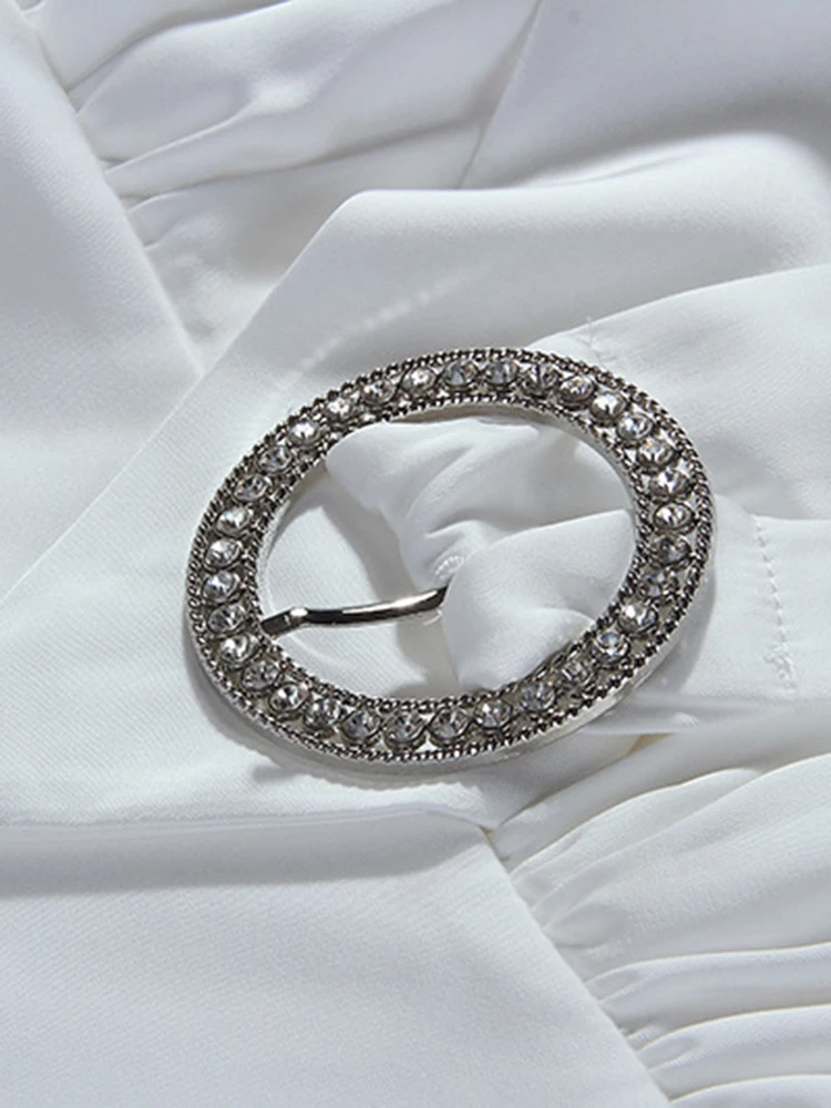 Женское платье с V-образным вырезом длинным рукавом-фонариком