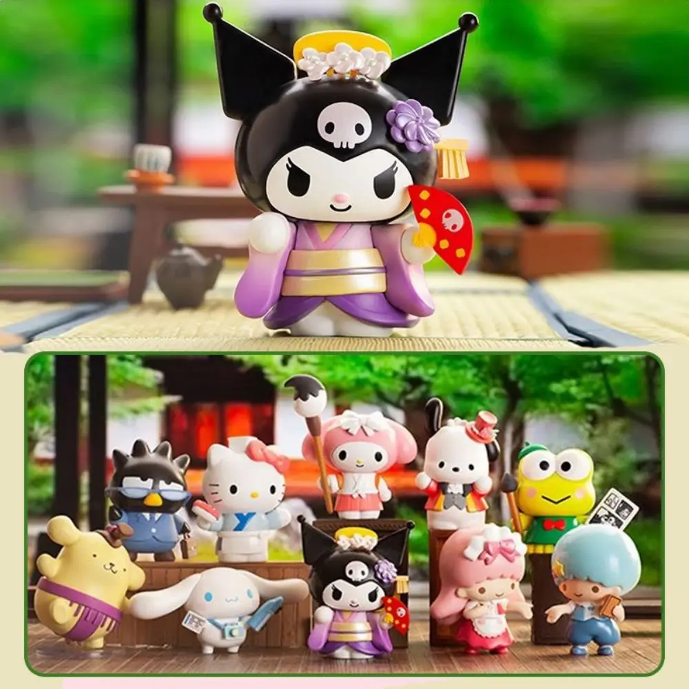 

Оригинальные фигурки героев аниме Sanrio глухая коробка Kuromi Melody Hellokitty, маленькие городские жители, коричная кавайная фигурка, куклы, украшение