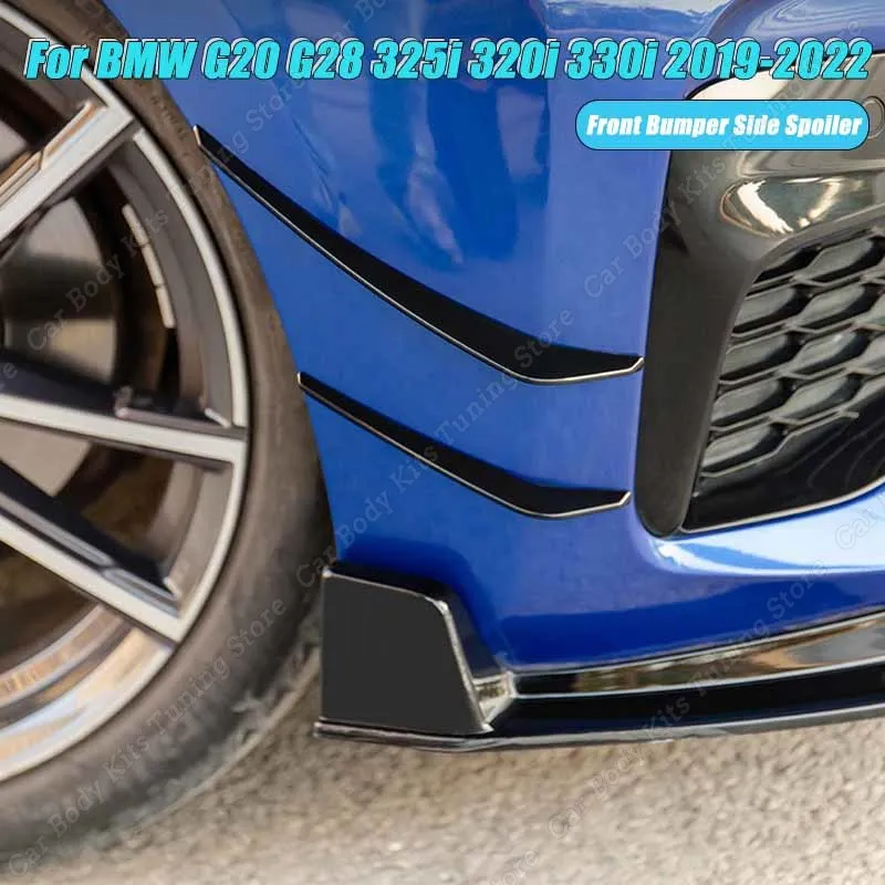 

For BMW 3 Series G20 G28 325i 320i 330i 2019-2022 Front Bumper Side Spoiler Canards Vent Fog Light Grille Trim Car Accessories