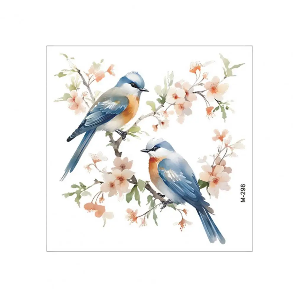 

High-quality Toilet Stickers Vibrant Bird Flower Toilet Stickers Waterproof Long-lasting Adhesion for Easy Home Remodeling Peel