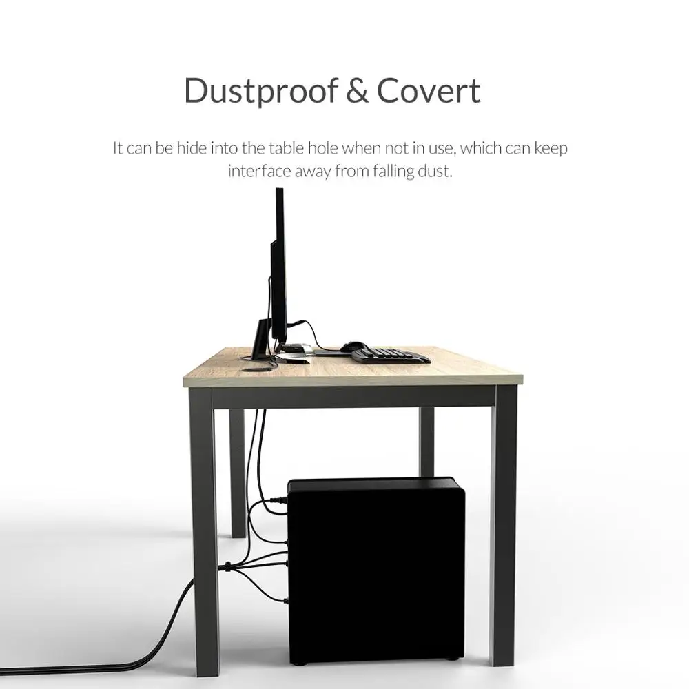 Фото Настольный втулка ORICO, USB 3,0 концентратор с разъемом для наушников и микрофона, кардридер типа C, OTG адаптер, сплиттер для ноутбука, аксессуары №5