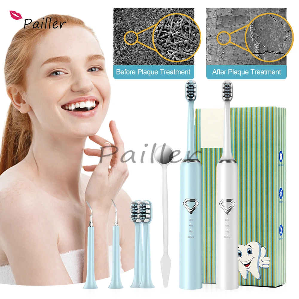 

1pcs Plaque Remover for Teeth Sonic Electric Waterproof Toothbrush Cleaner Dental Tartar Calculus Stain for Travel Home Teeth