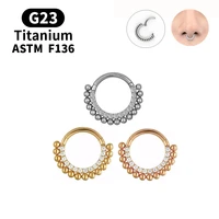 g23 titanium gold color nose rings hoop nose piercing septum clicker 16g tragus cartilage helix piercing jewelry ear earrings