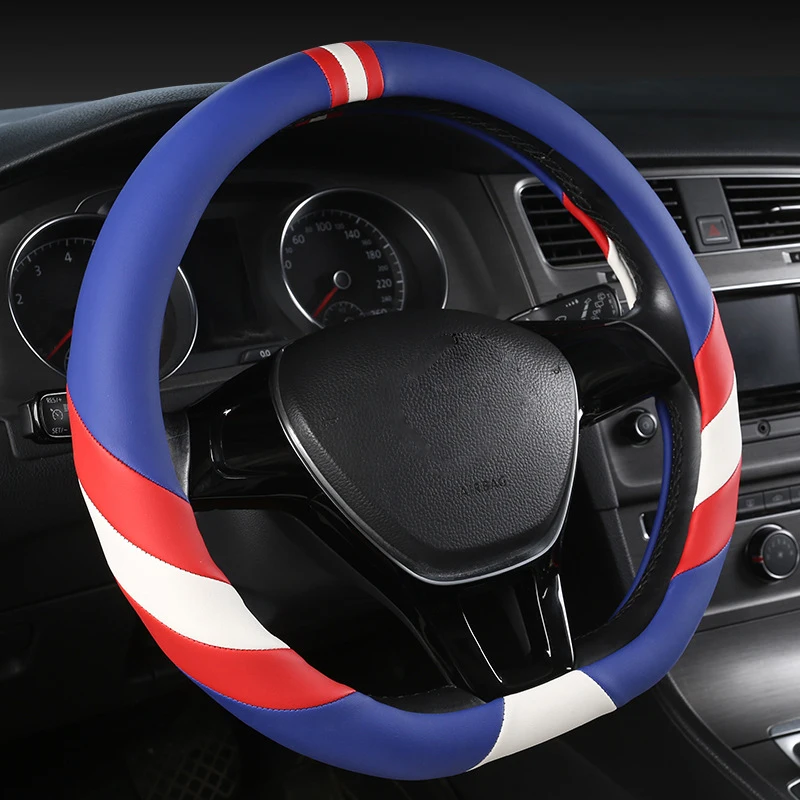 

PU Leather Automobile Steering Wheel Cover Female Handle Cover Anti Skidding More Colors for Choice