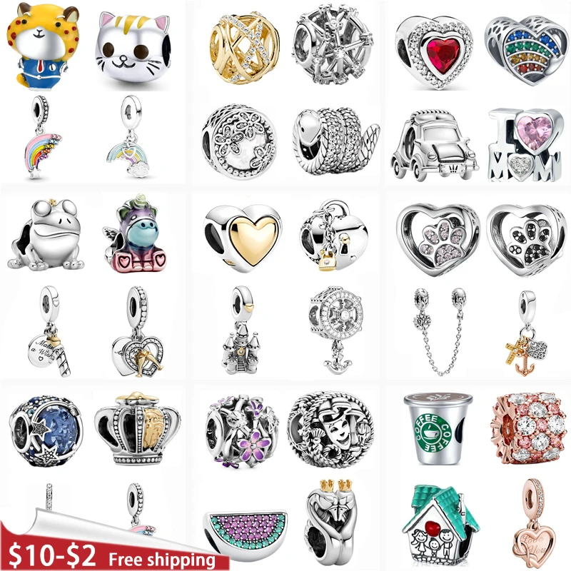 Бусина-Шарм Медведь из серебра 925 пробы с радужным блеском |