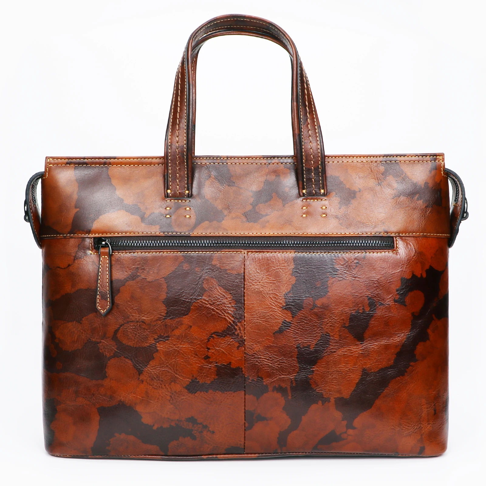 Royal Bagger Business 15 Inch Laptop Bag Briefcase Men Genuine Cow Leather Male Camouflage Shoulder Messenger Bags Man Handbag