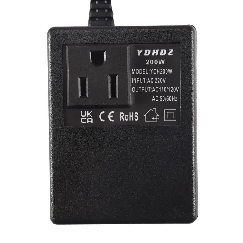 Фото ABKQ-1 PCS 200W Преобразователь напряжения 220В в 110В, понижающий трансформатор для путешествий, с вилкой стандарта США №3