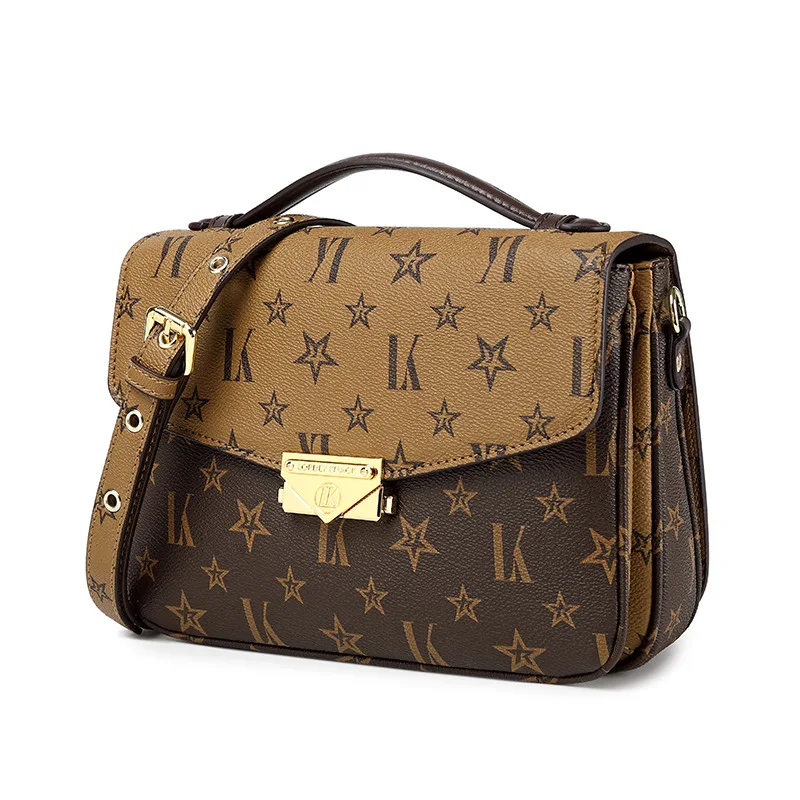 

KUROYABU Simple Leisure Messenger Bags Business Women Large Capacity Handbags Printing Leather Briefcase Crossbody Shoulder Bags